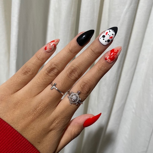 Makeup Jason Vorhees Halloween Nails Poshmark